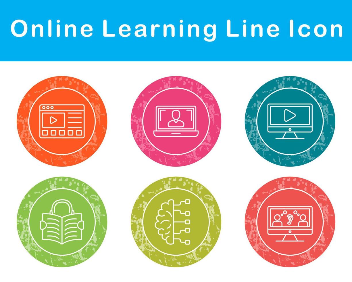 Online Learning Vector Icon Set