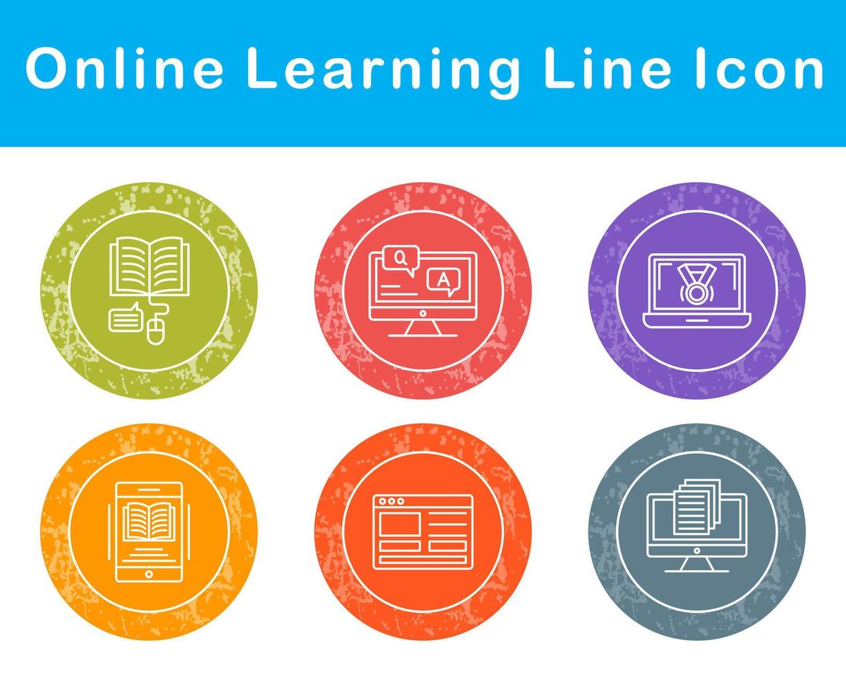 Online Learning Vector Icon Set