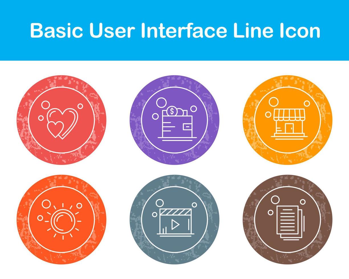 Basic User Interface Vector Icon Set