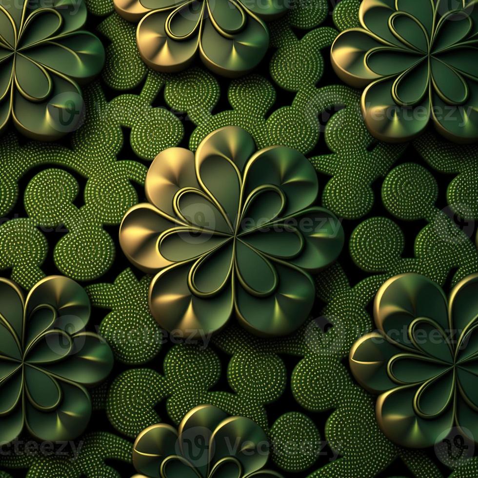 ST Patrick's day green background clover leaf bokeh lights defocused for ST Patrick's day celebration design background,Three Leaf Clover Pattern photo