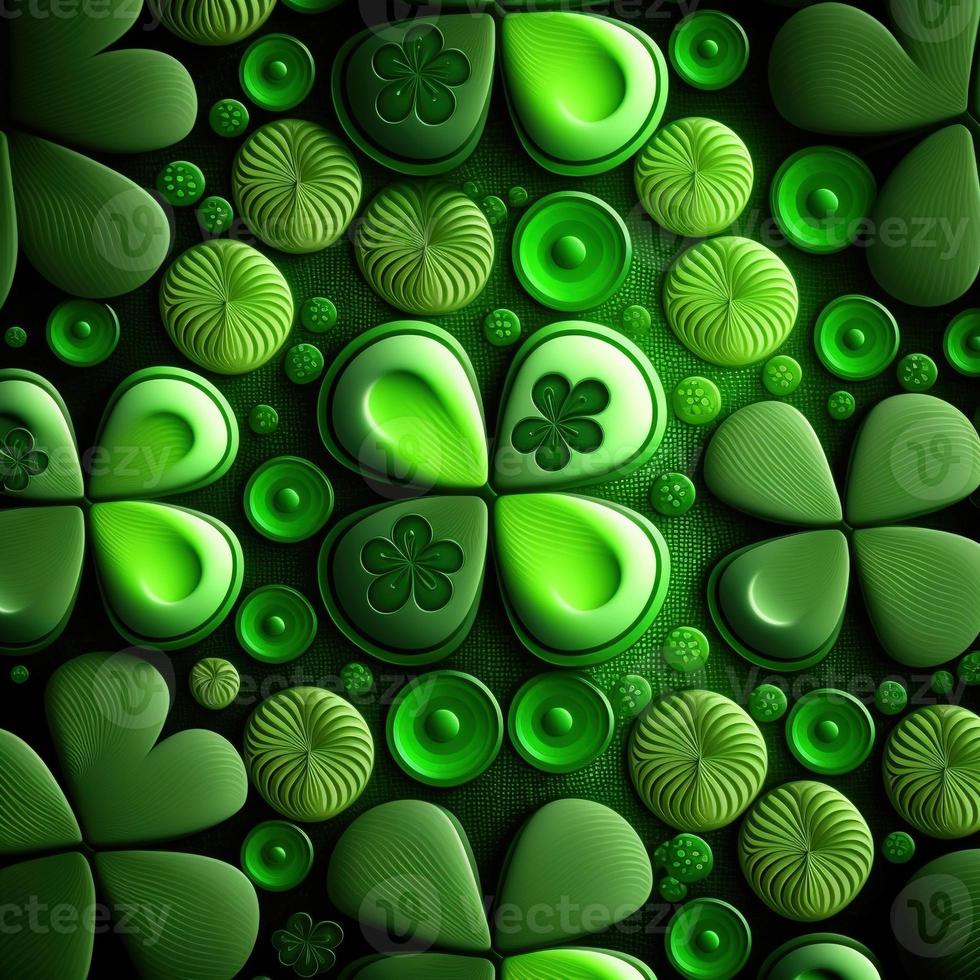 ST Patrick's day green background clover leaf bokeh lights defocused for ST Patrick's day celebration design background,Three Leaf Clover Pattern photo