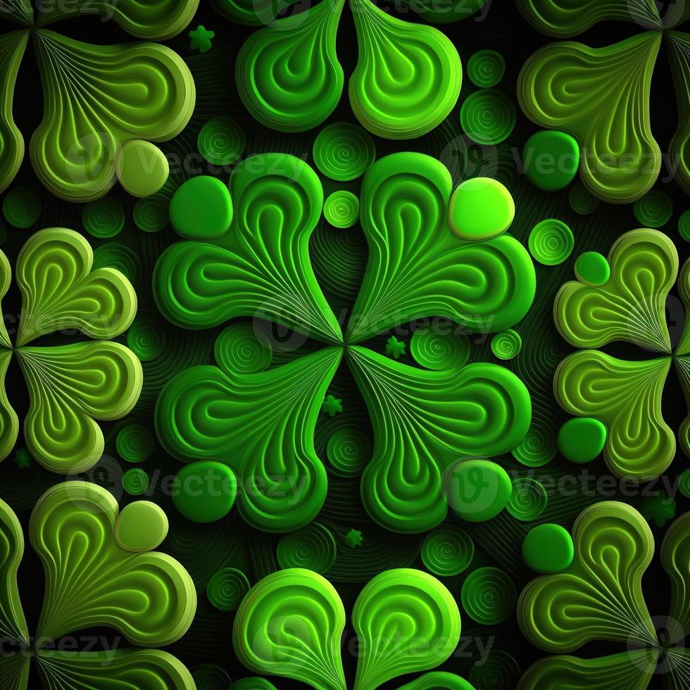 ST Patrick's day green background clover leaf bokeh lights defocused for ST Patrick's day celebration design background,Three Leaf Clover Pattern photo