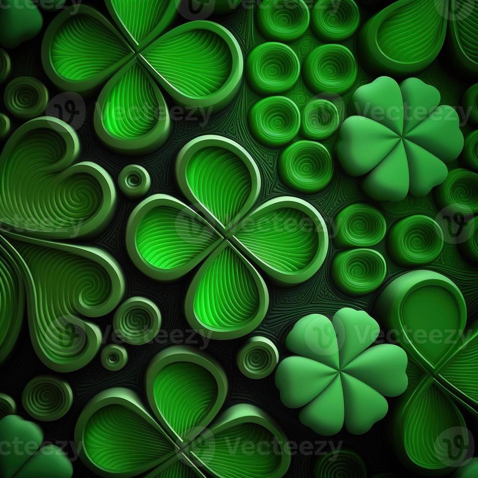 ST Patrick's day green background clover leaf bokeh lights defocused for ST Patrick's day celebration design background,Three Leaf Clover Pattern photo