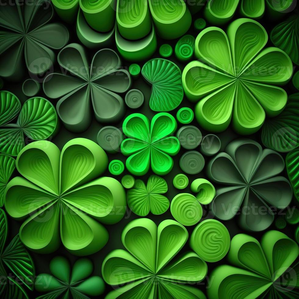 ST Patrick's day green background clover leaf bokeh lights defocused for ST Patrick's day celebration design background,Three Leaf Clover Pattern photo