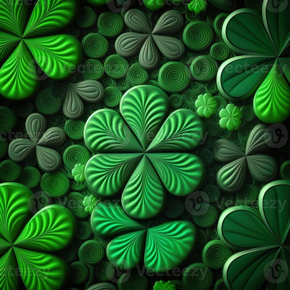 ST Patrick's day green background clover leaf bokeh lights defocused for ST Patrick's day celebration design background,Three Leaf Clover Pattern photo