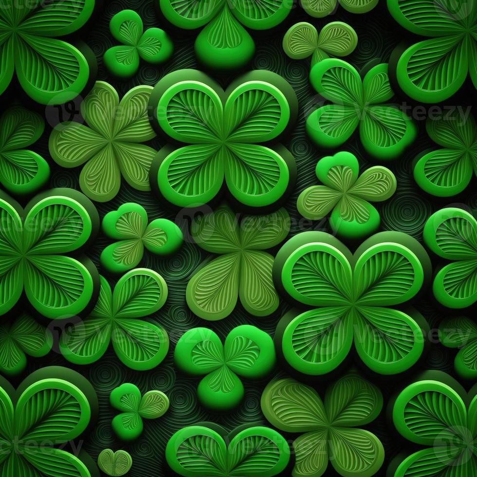 ST Patrick's day green background clover leaf bokeh lights defocused for ST Patrick's day celebration design background,Three Leaf Clover Pattern photo