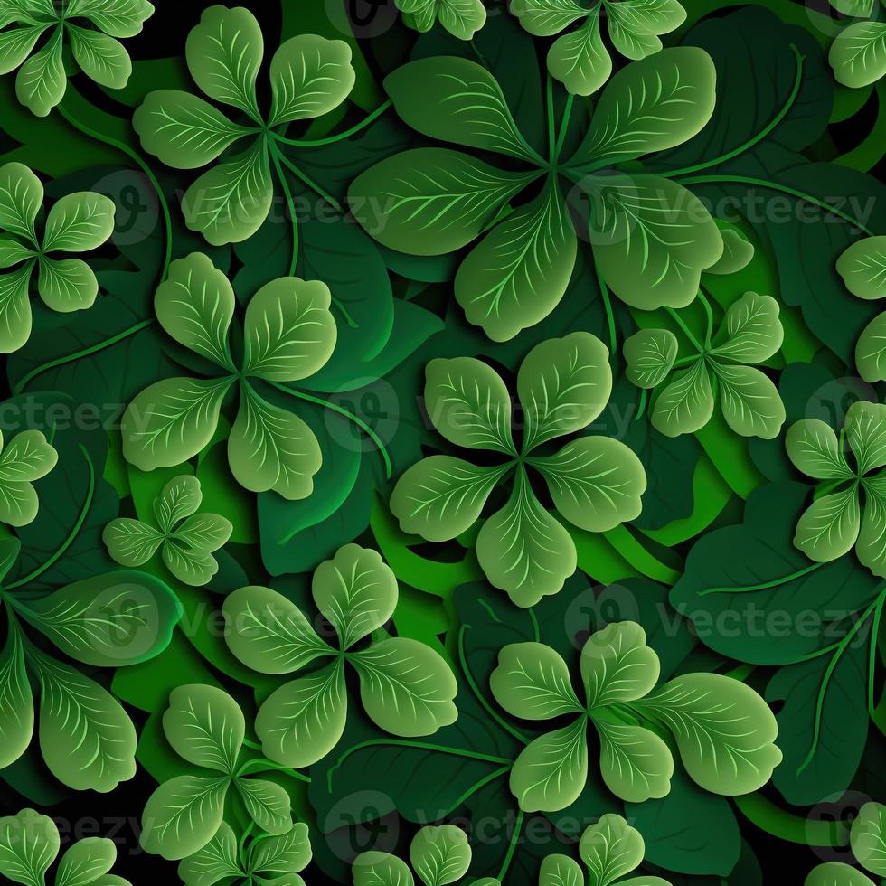 ST Patrick's day green background clover leaf bokeh lights defocused for ST Patrick's day celebration design background,Three Leaf Clover Pattern photo