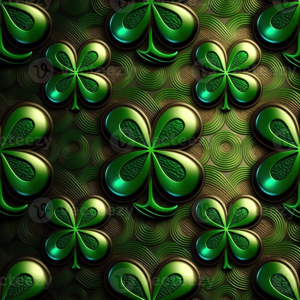 ST Patrick's day green background clover leaf bokeh lights defocused for ST Patrick's day celebration design background,Three Leaf Clover Pattern photo