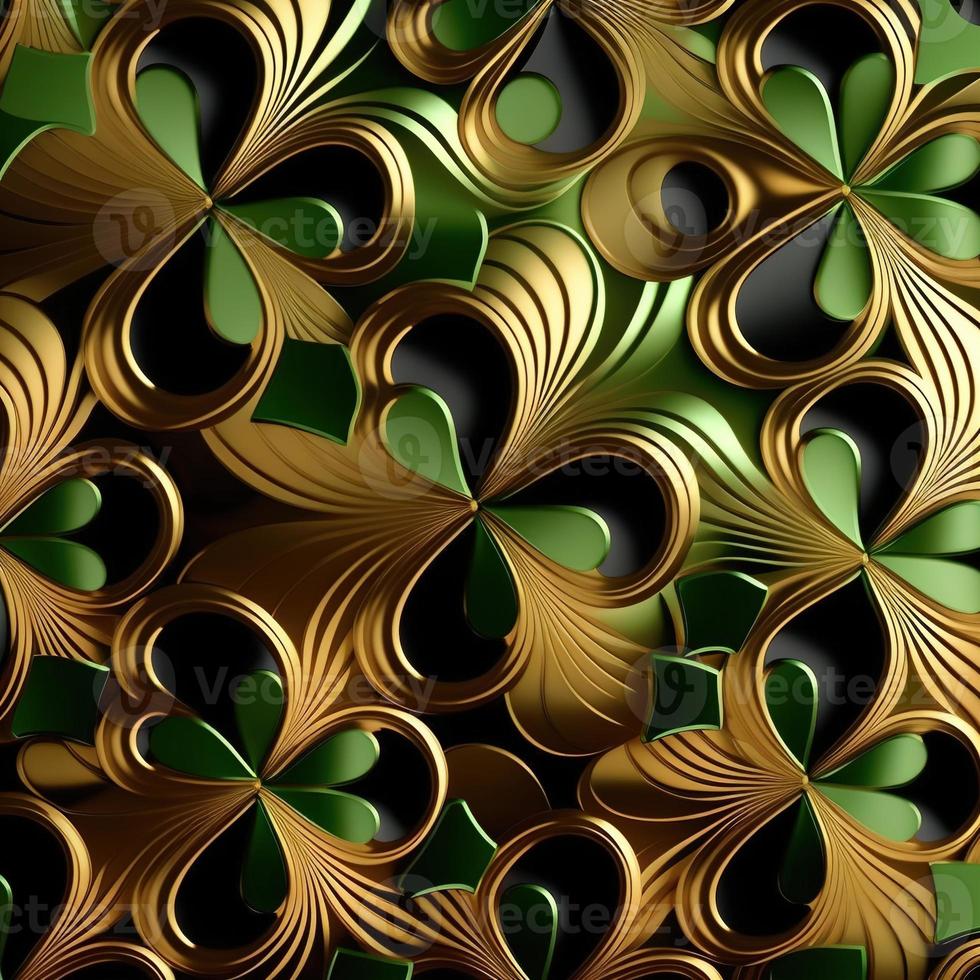 ST Patrick's day green background clover leaf bokeh lights defocused for ST Patrick's day celebration design background,Three Leaf Clover Pattern photo