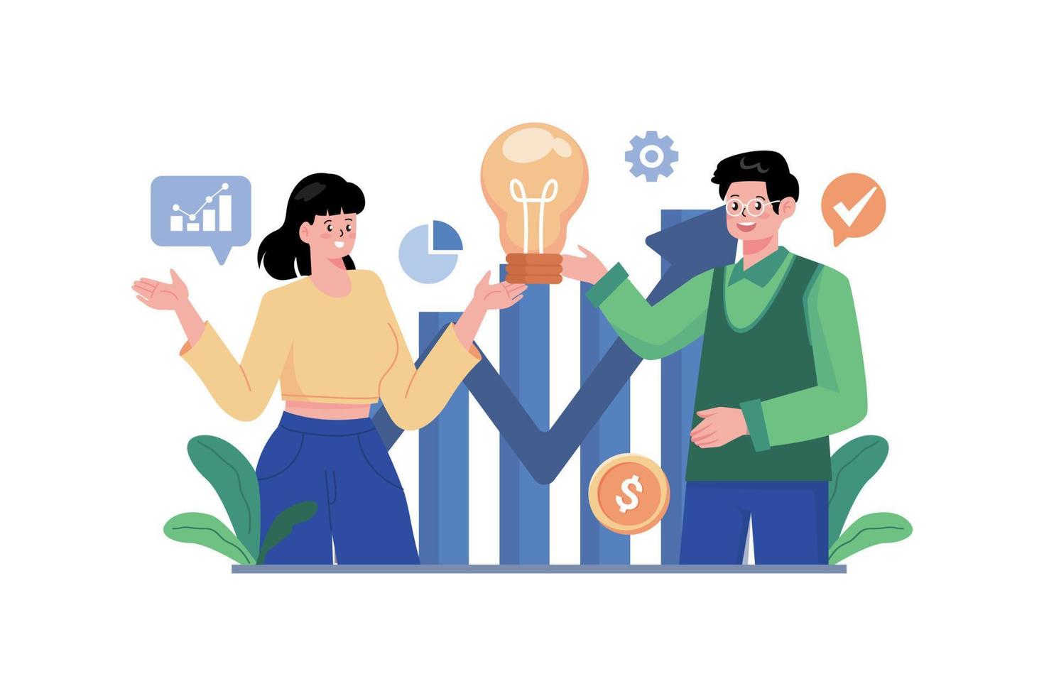 Meet Friends Co-Workers Illustration concept on white background vector