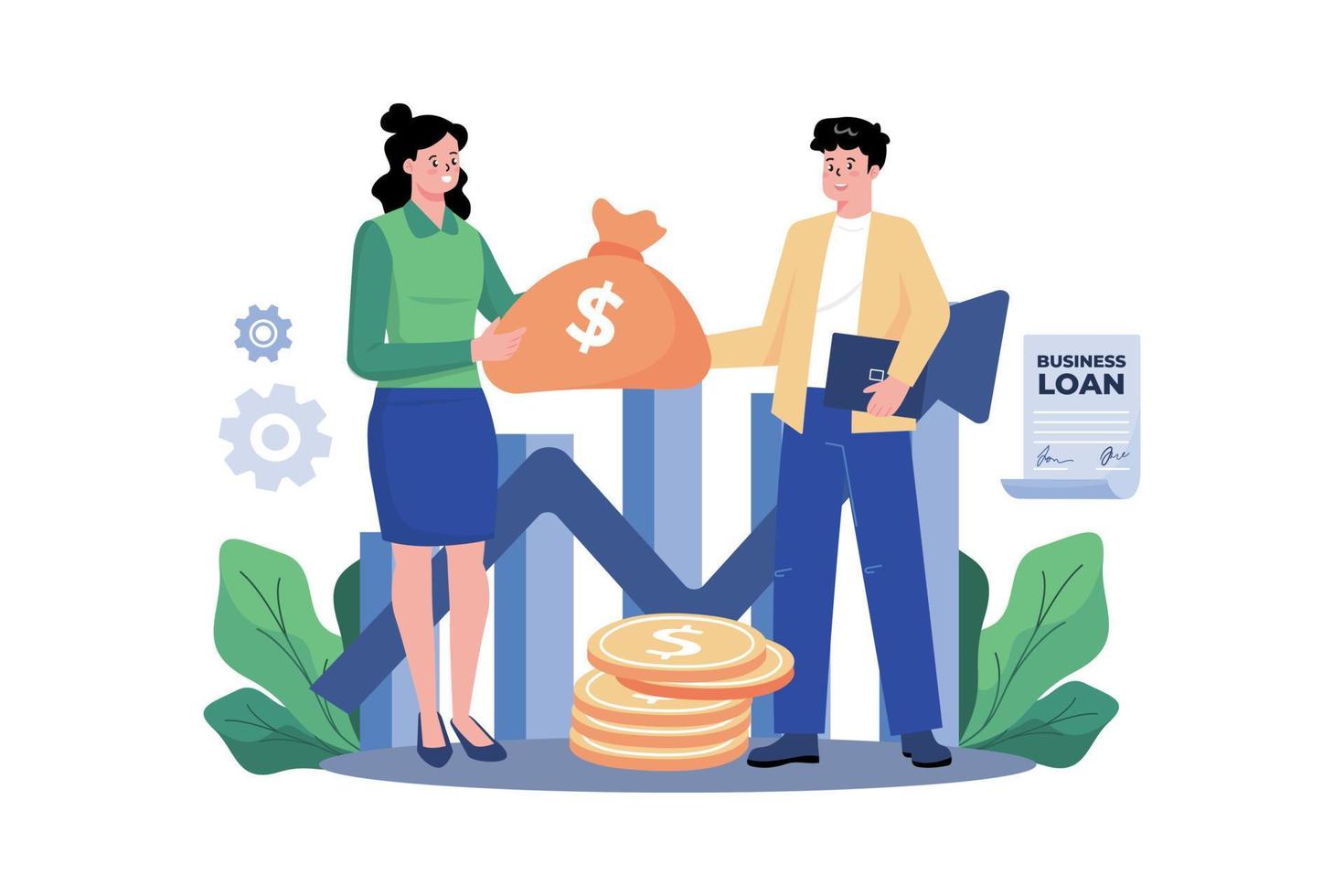 Business Team Discuss To Increase Financial vector