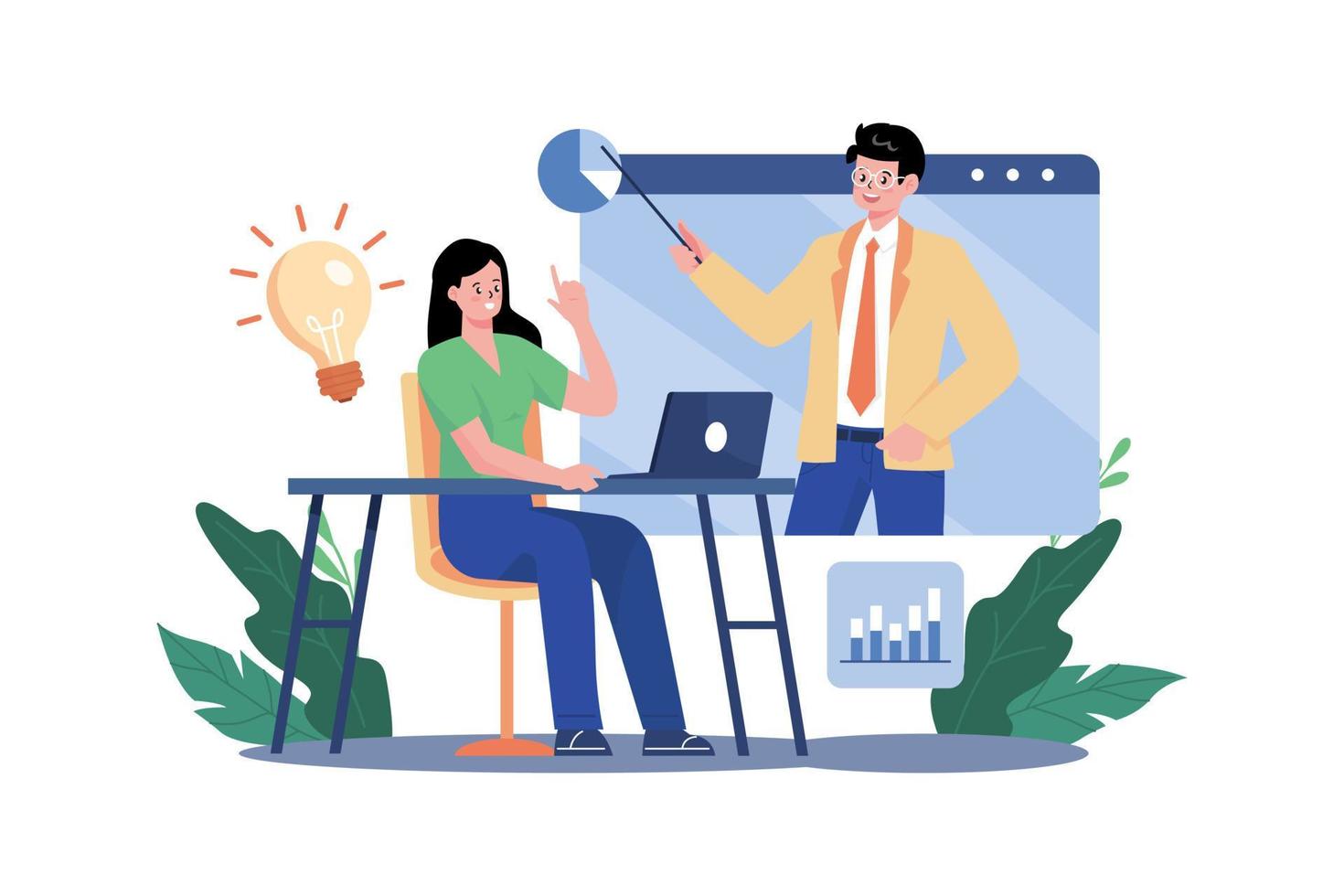 Customer Support And Guide Illustration concept on white background vector