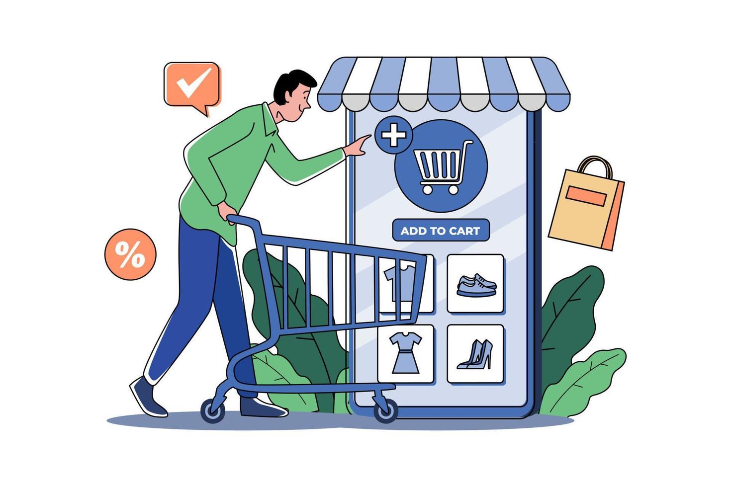 Add to Cart Illustration concept on white background vector