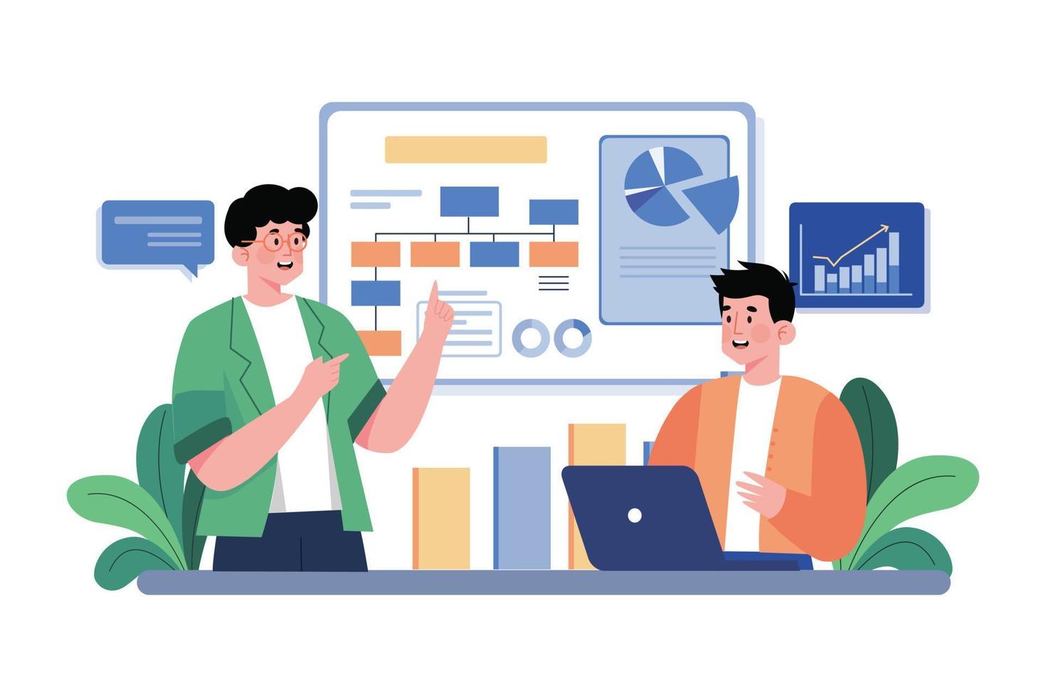 Business Workflow Illustration concept on white background vector