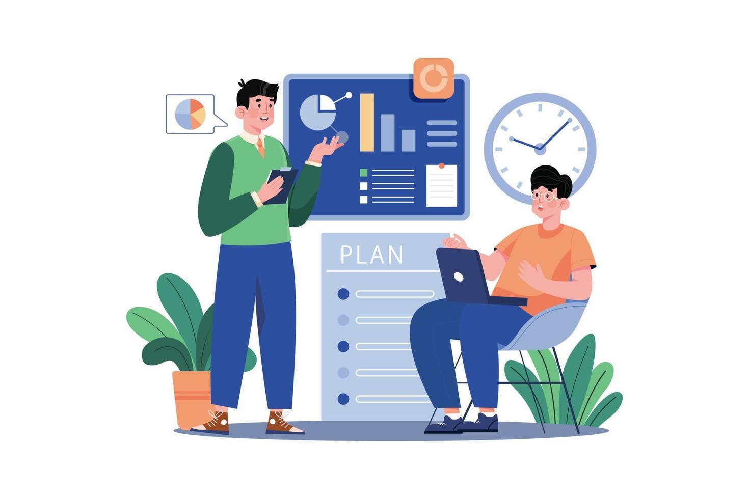 Business Planning Illustration concept on white background vector
