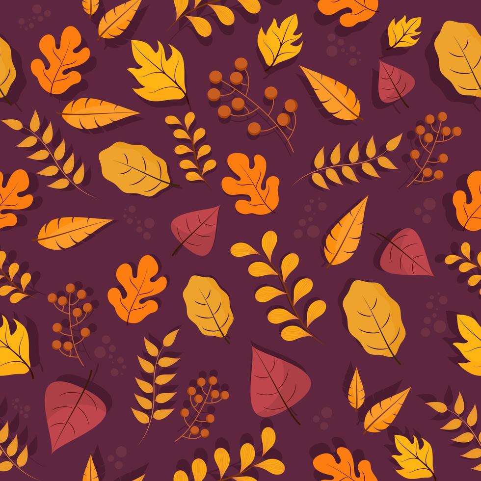 Colorful Autumn Seamless Pattern Background. vector