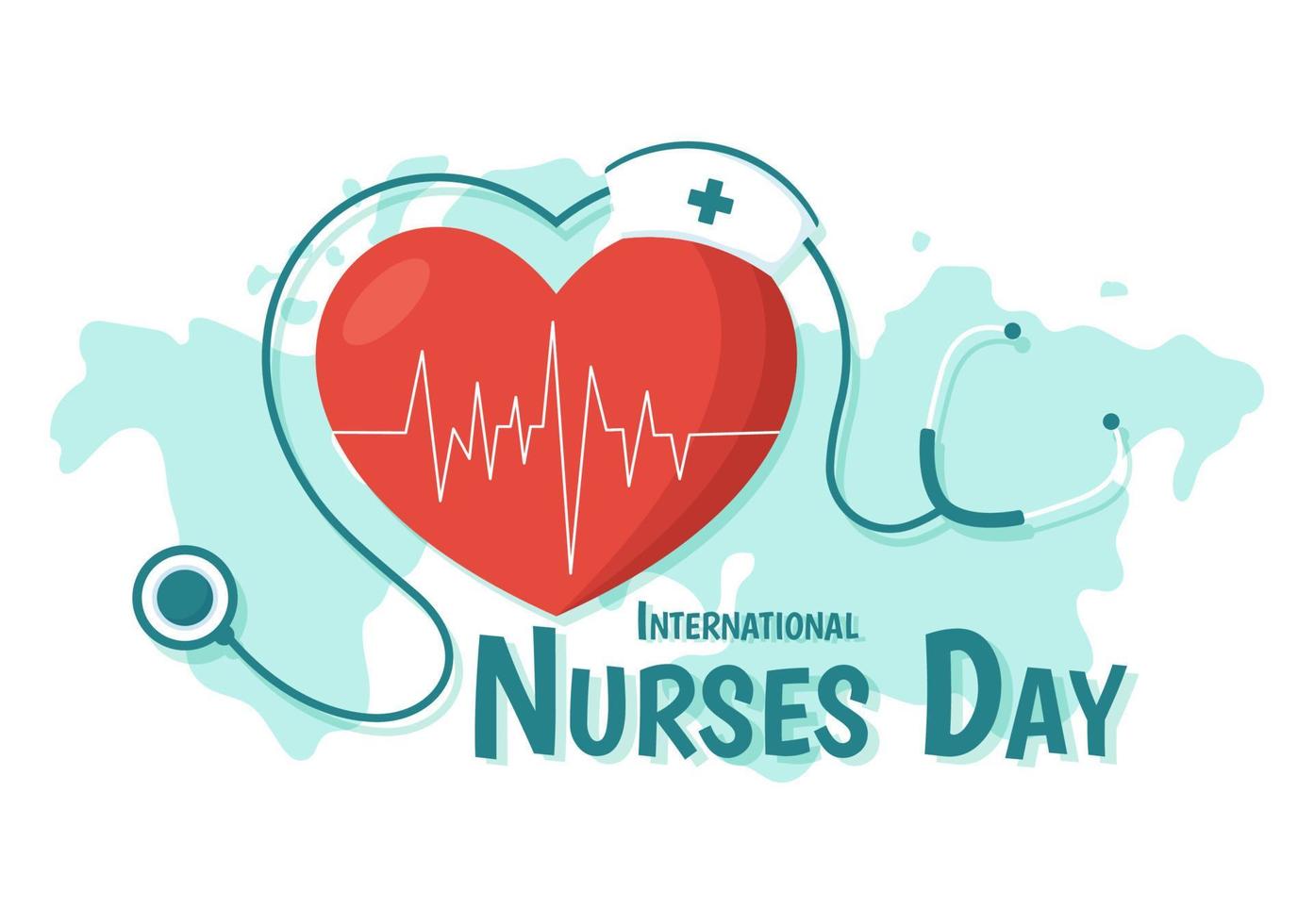 International Nurses Day on May 12 Illustration for Contributions that Nurse Make to Society in Flat Cartoon Hand Drawn for Landing Page Templates vector