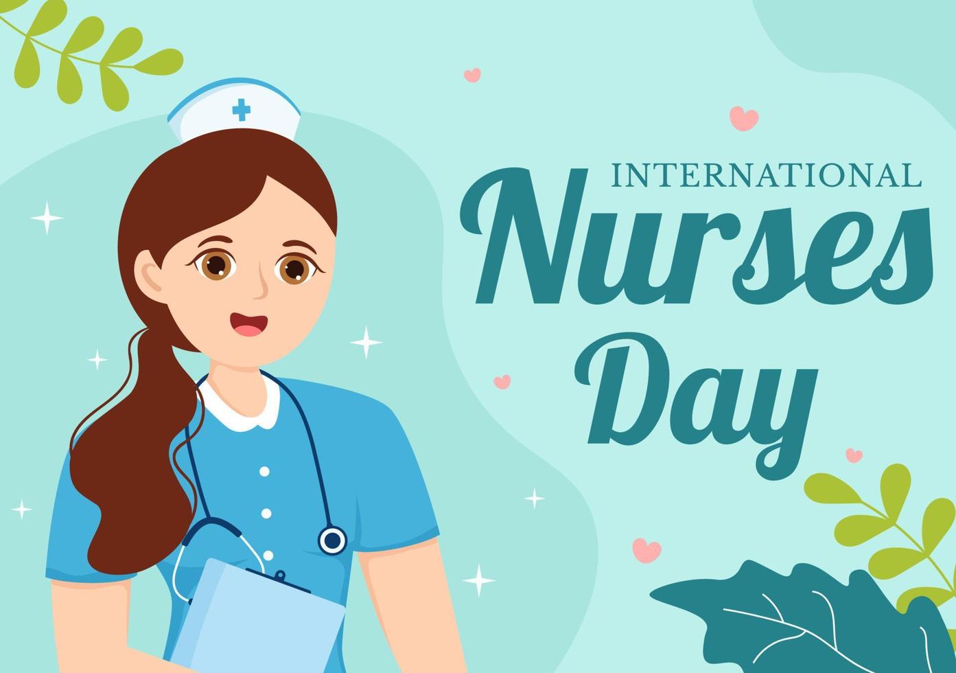 International Nurses Day on May 12 Illustration for Contributions that Nurse Make to Society in Flat Cartoon Hand Drawn for Landing Page Templates vector
