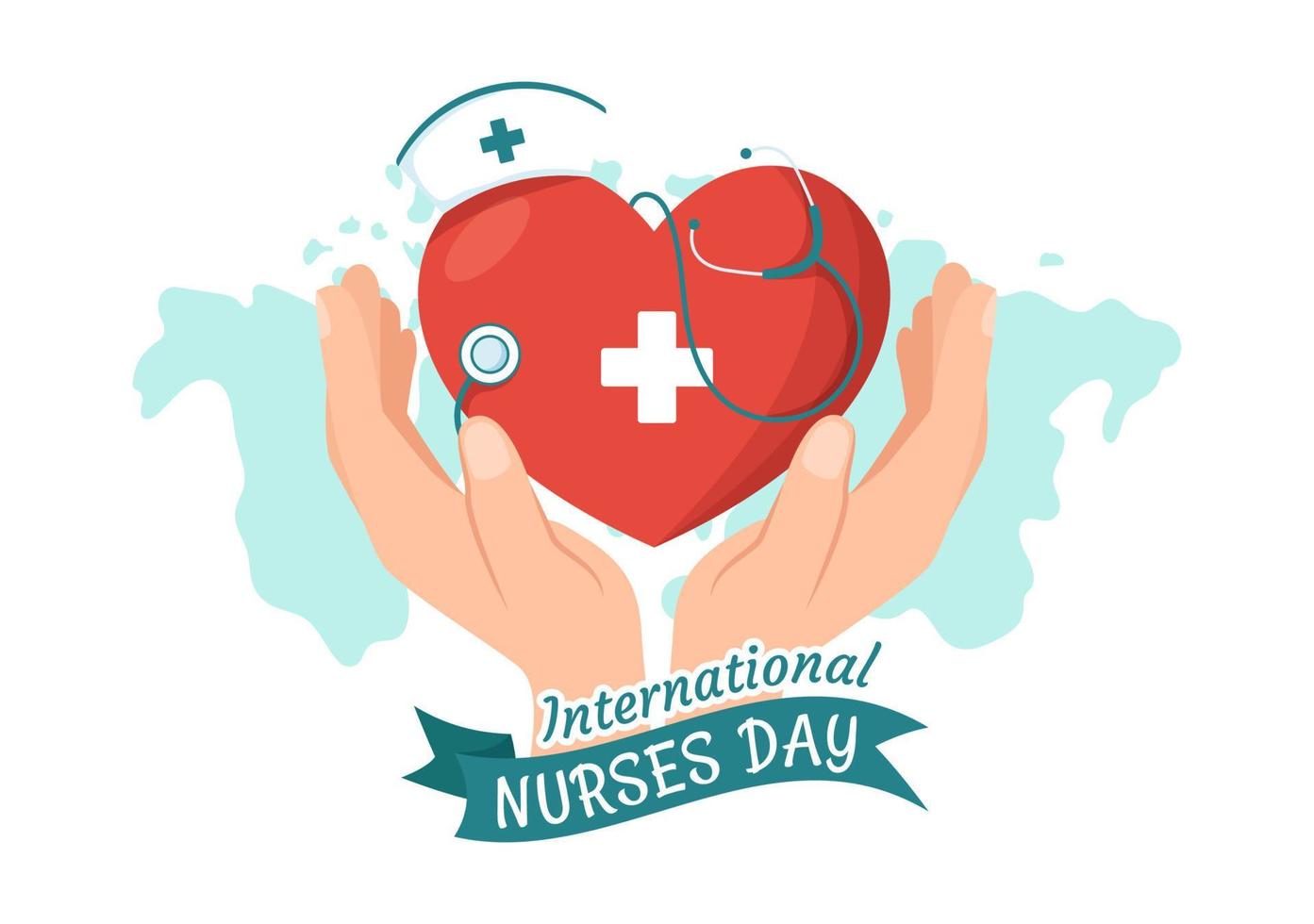 International Nurses Day on May 12 Illustration for Contributions that Nurse Make to Society in Flat Cartoon Hand Drawn for Landing Page Templates vector