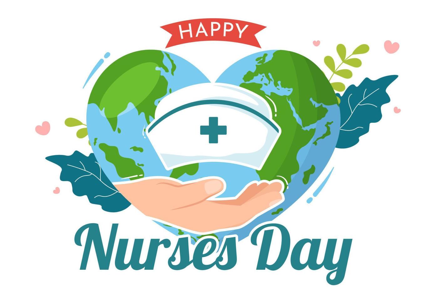 International Nurses Day on May 12 Illustration for Contributions that Nurse Make to Society in Flat Cartoon Hand Drawn for Landing Page Templates vector