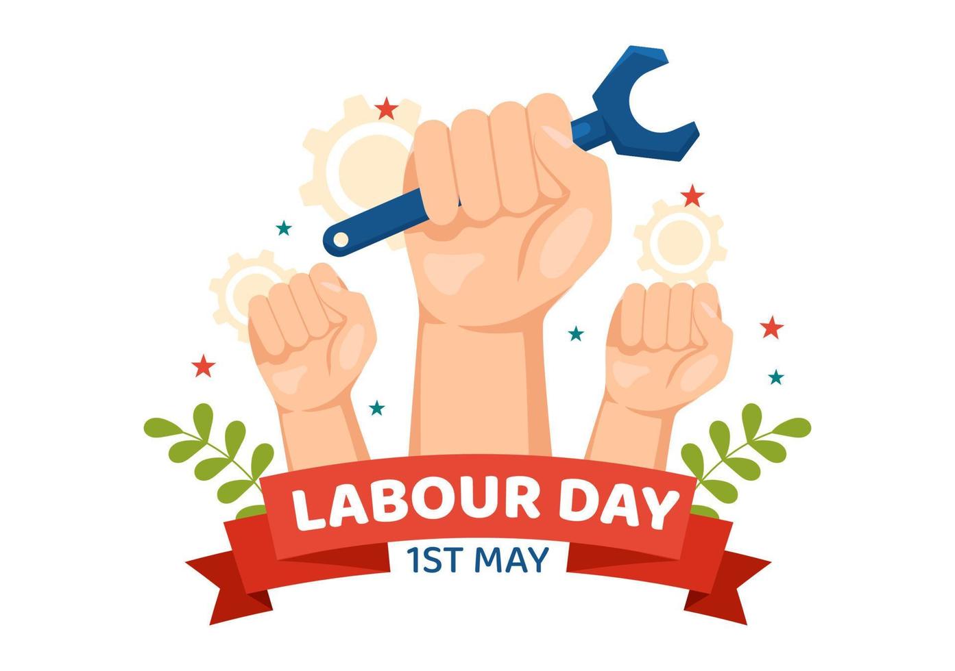 Happy Labor Day on 1 May Illustration with Different Professions and Thank You to All Workers for Your Hard Work in Flat Cartoon Hand Drawn Templates vector