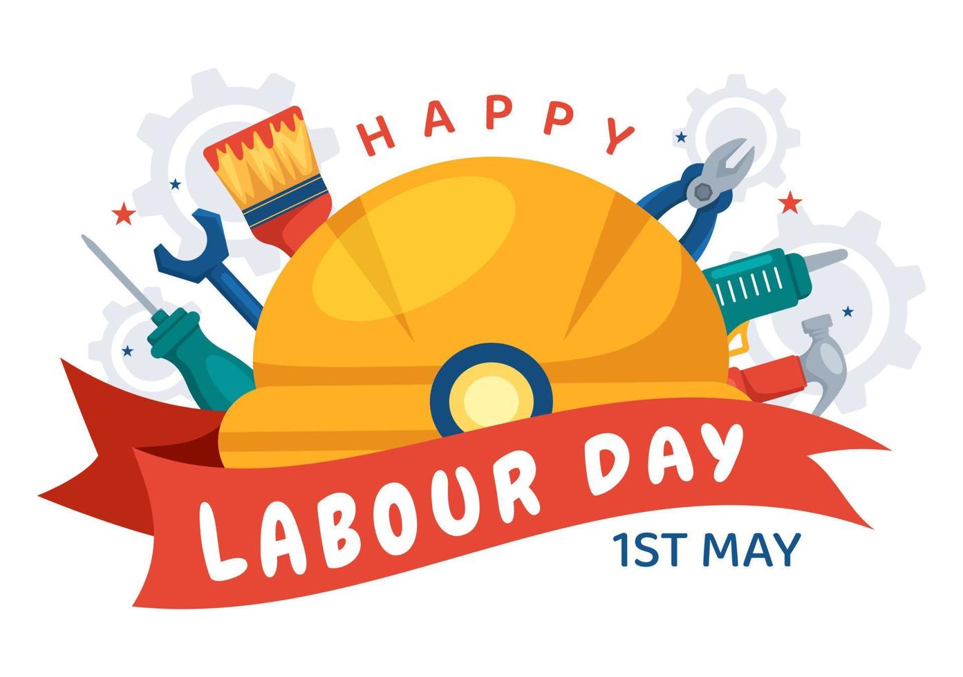 Happy Labor Day on 1 May Illustration with Different Professions and Thank You to All Workers for Your Hard Work in Flat Cartoon Hand Drawn Templates vector