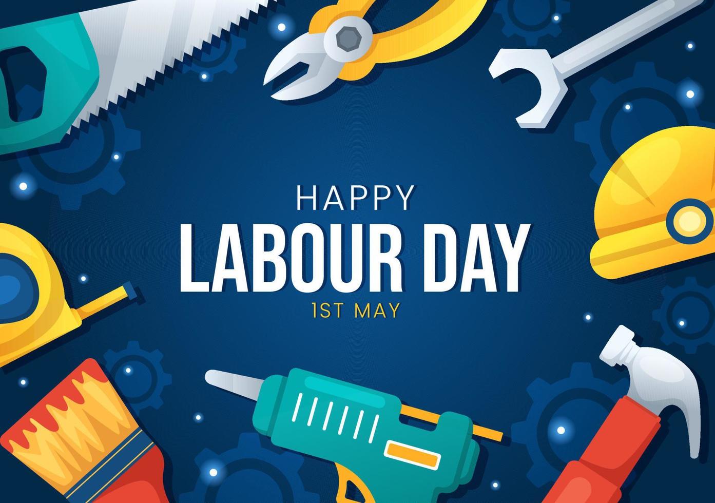 Happy Labor Day on 1 May Illustration with Different Professions and Thank You to All Workers for Your Hard Work in Flat Cartoon Hand Drawn Templates vector