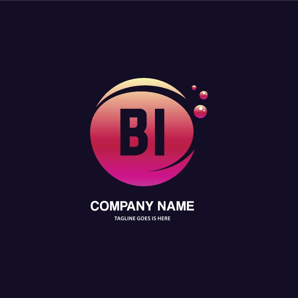 BI initial logo With Colorful Circle template vector