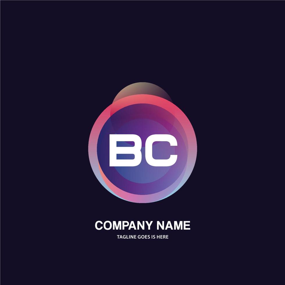 BC initial logo With Colorful Circle template vector