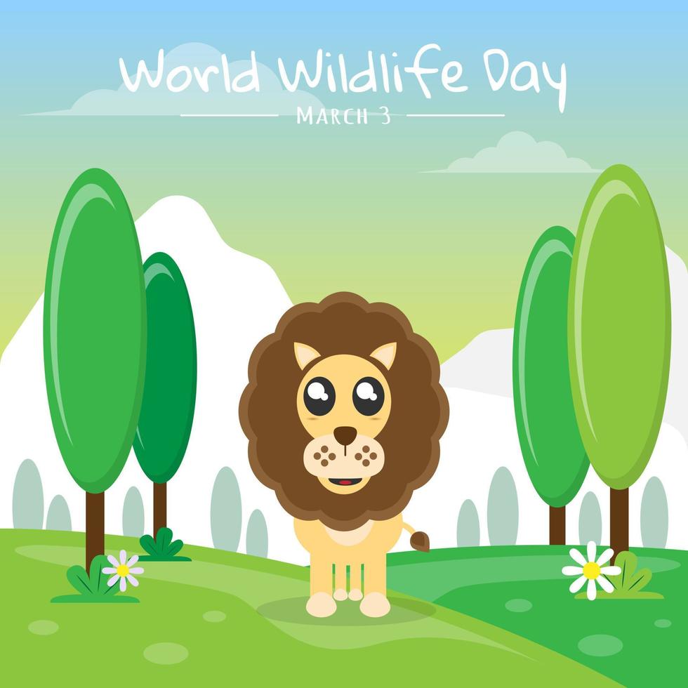 World Wildlife Day greeting card vector