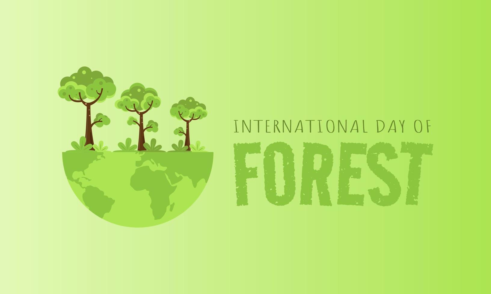 internacional día de bosque saludo vector