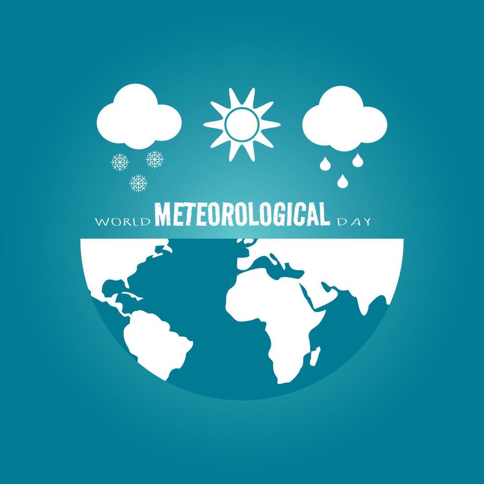 mundo meteorológico día saludo vector