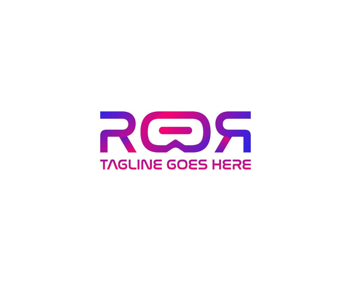 Futuristic gradient ROR Logo with VR Element vector