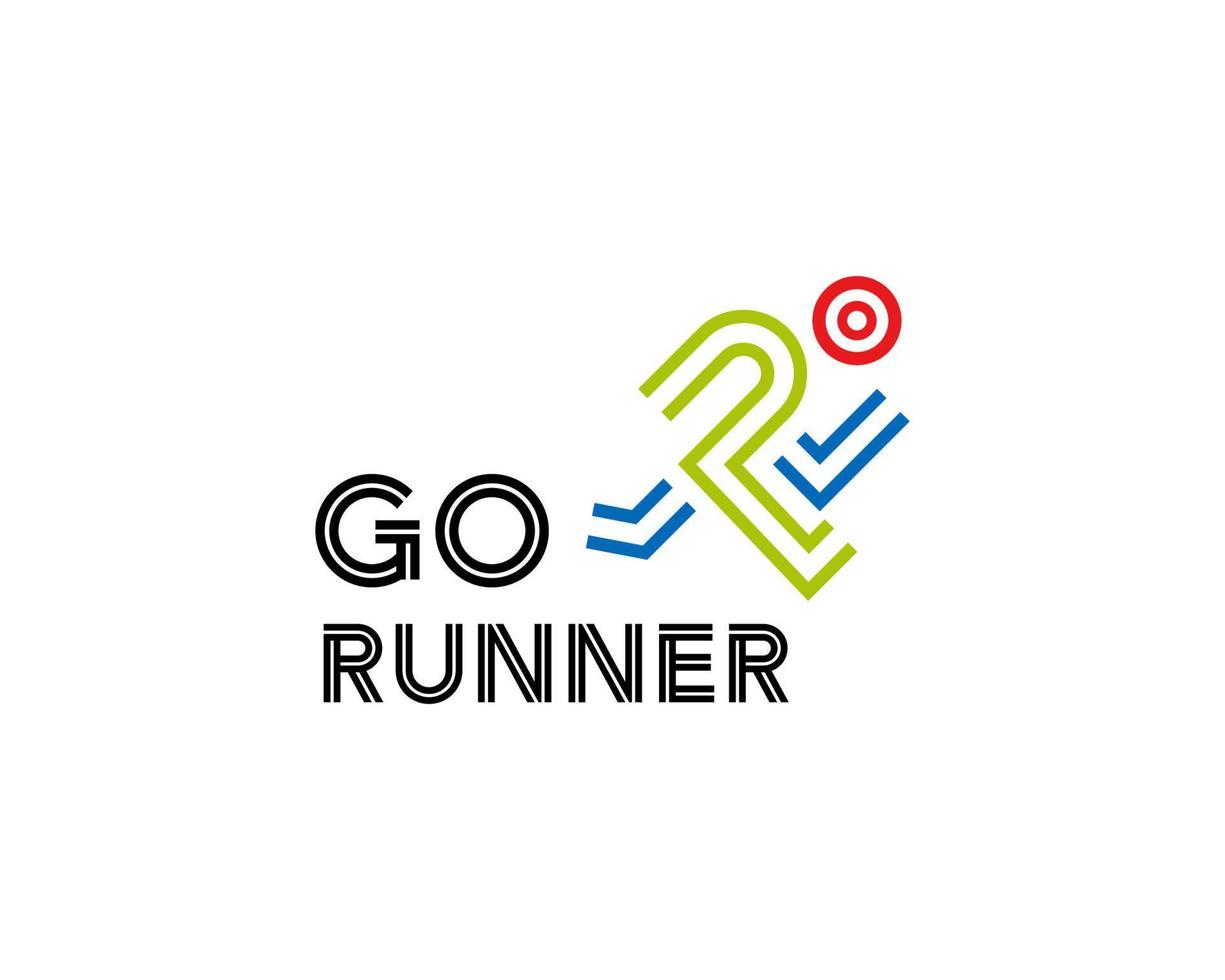 resumen deporte y correr logo diseño modelo 4 4 vector