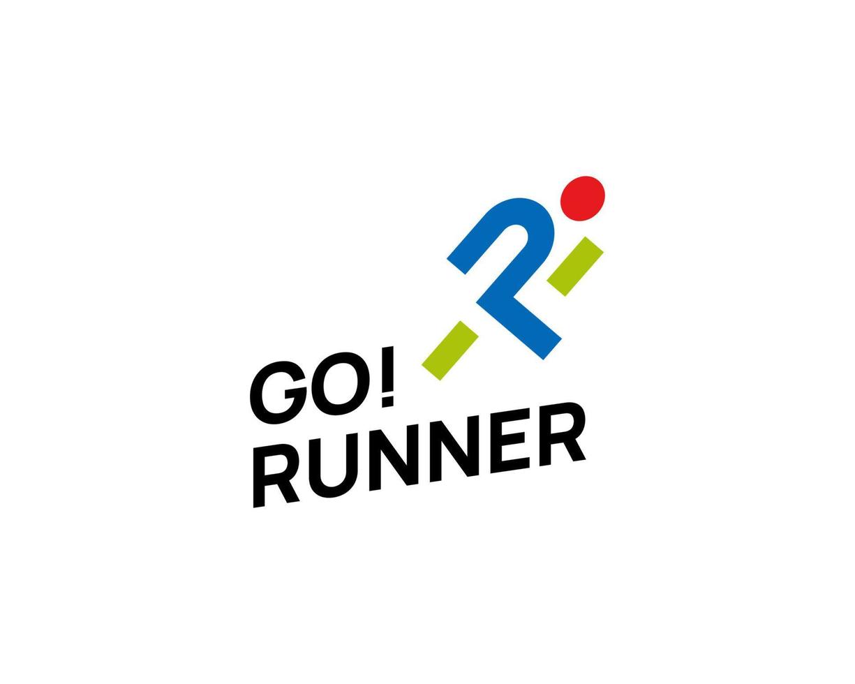 Abstract sport and run logo design template 1 vector