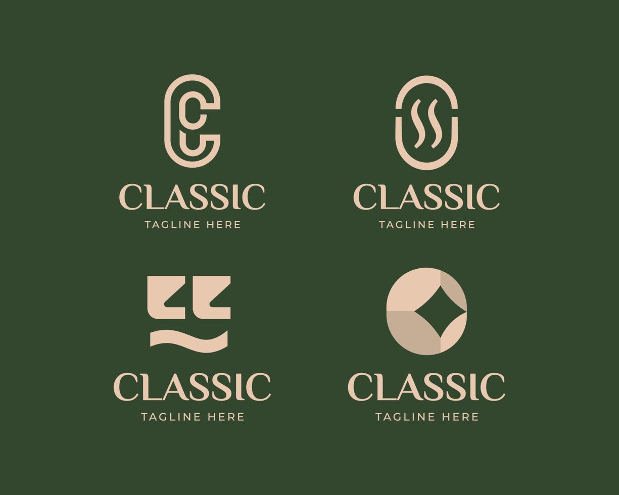 clásico y elegante café negocio logo colección vector