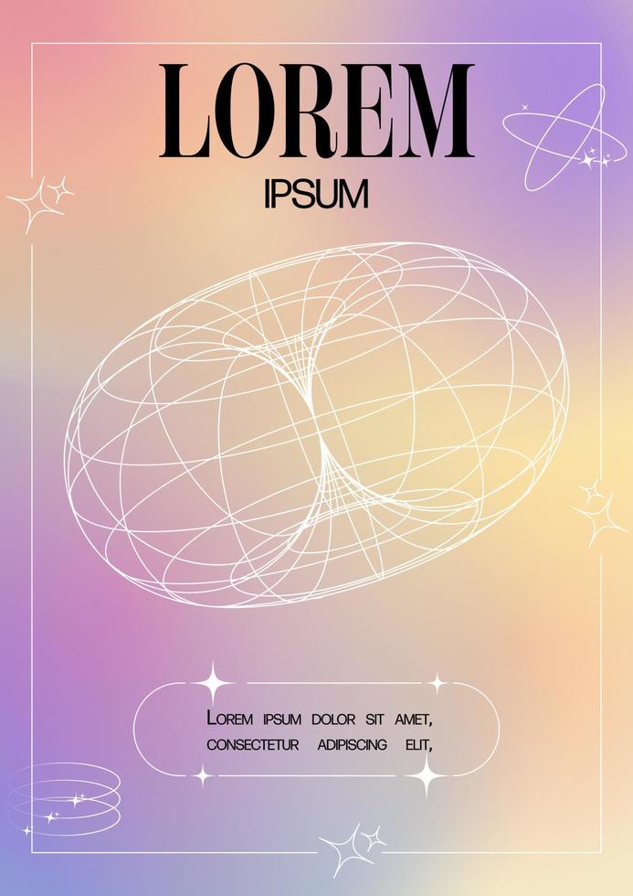 Modern blurred gradient poster in trendy 90s, 00s psychedelic style