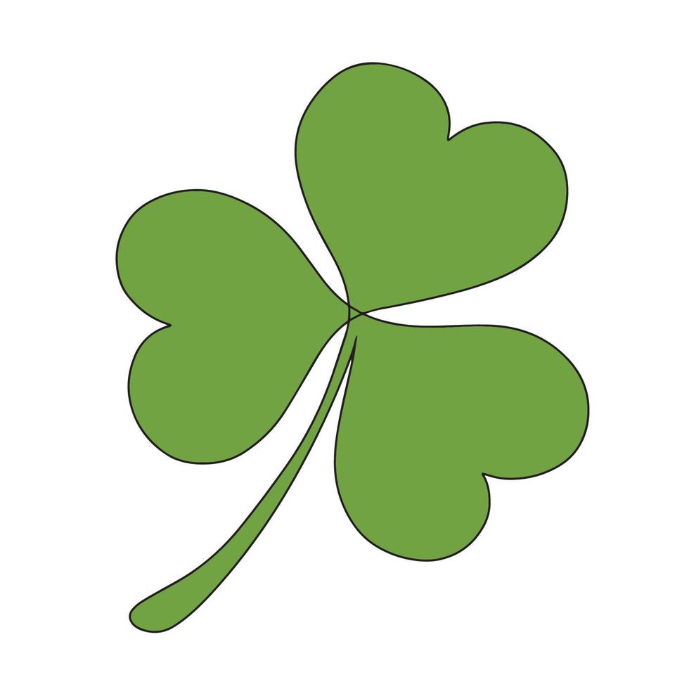 Green clover leaf. Vector illustration on a white background.