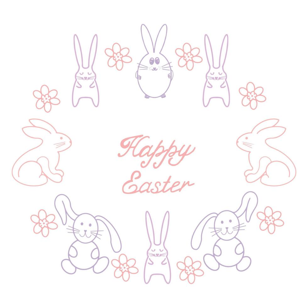 Flat design style Happy Easter greeting card, felicitation banner, poster template. vector