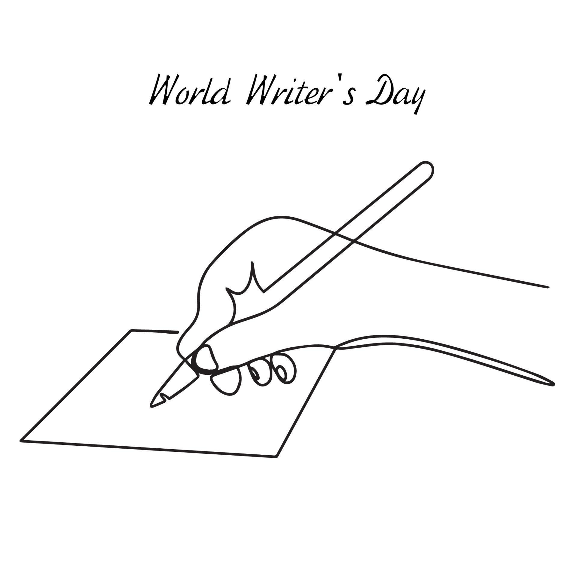 World Writer s Day Drawing In One Line Vector Illustration 20735658 world-writer-s-day-drawing-in-one-line-vector-illustration-20735658