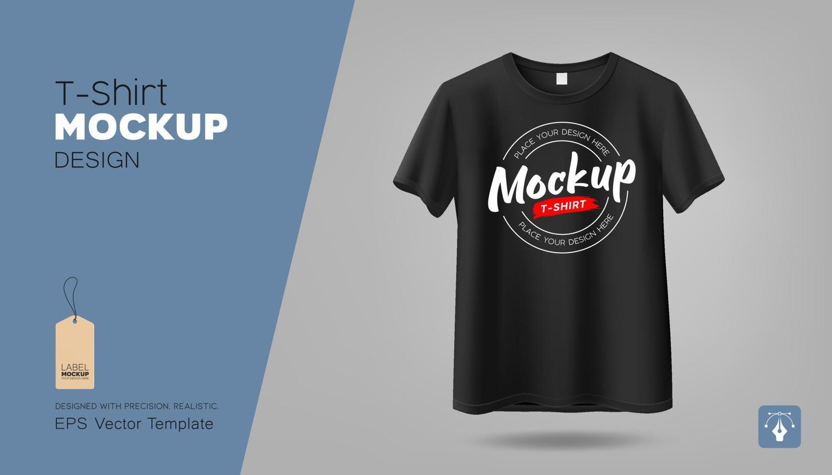 Vector Black t shirt realistic mockup front view template design Vector Black t shirt realistic mockup front view template design