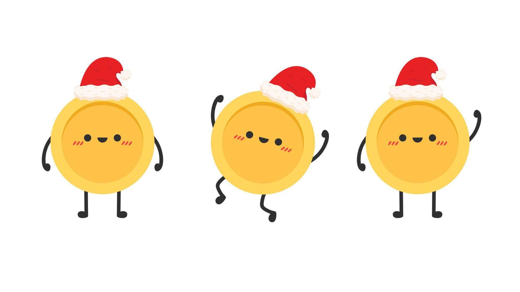 Cute gold coin character. Coin cartoon characters isolated on white background. Gift box vector. vector