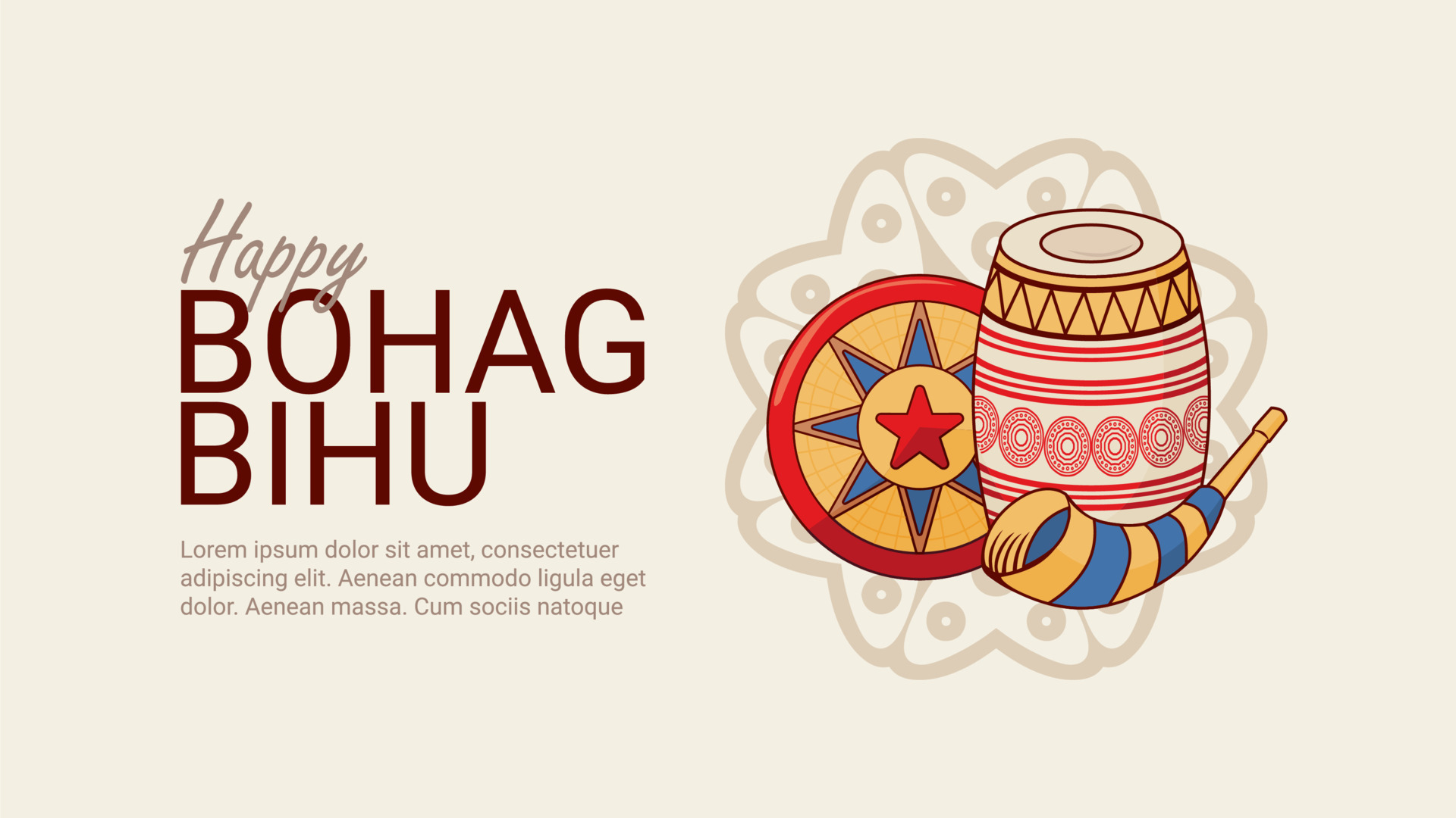 happy bohag bihu banner template flat design vector stock 20735956 ...