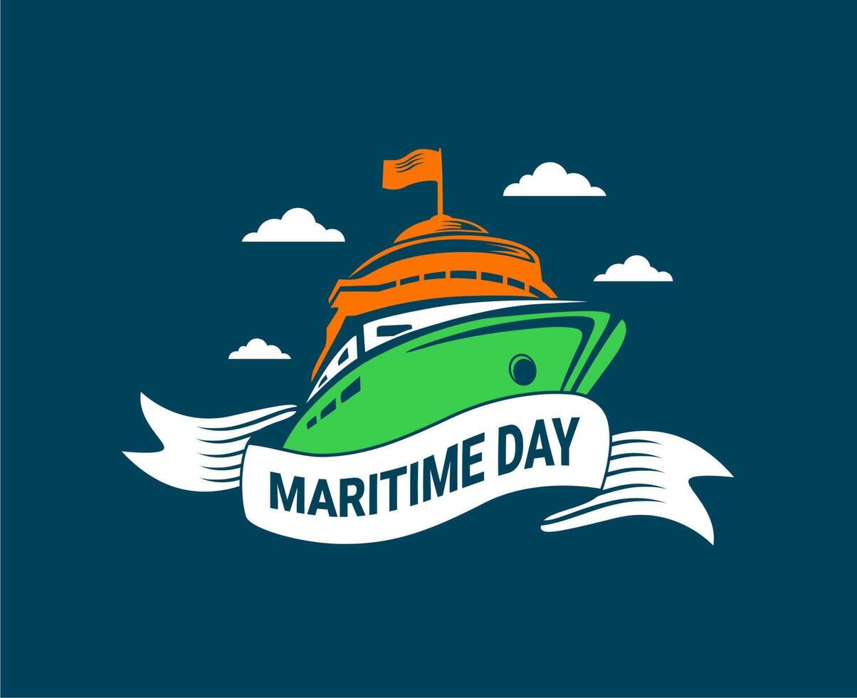 indian national maritime day banner template vector stock 20735959