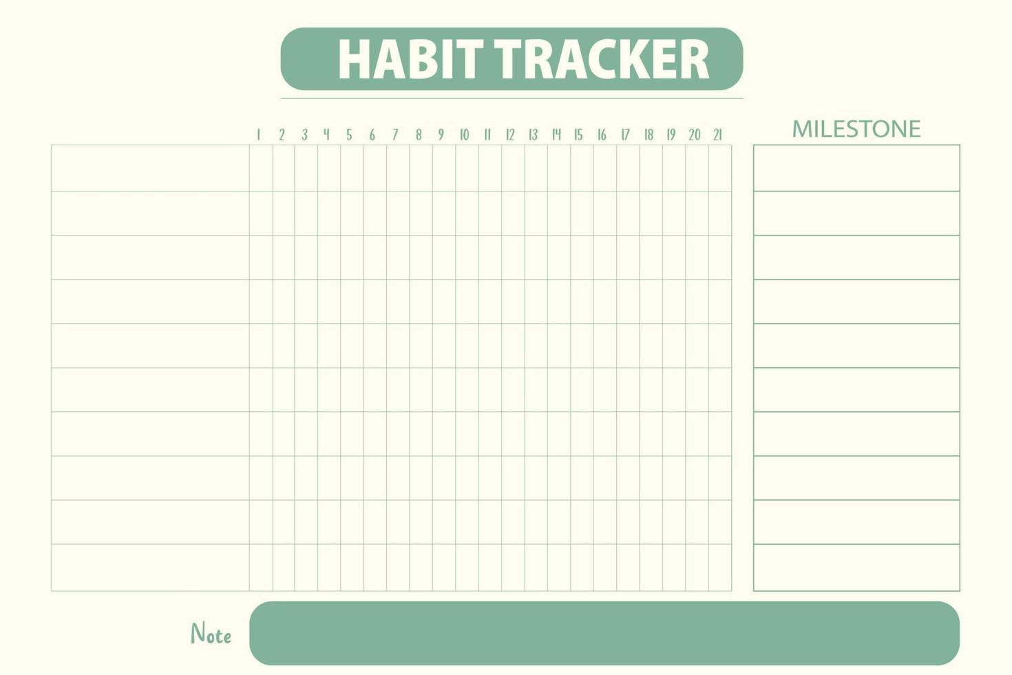 Habit tracker planner for adults vector