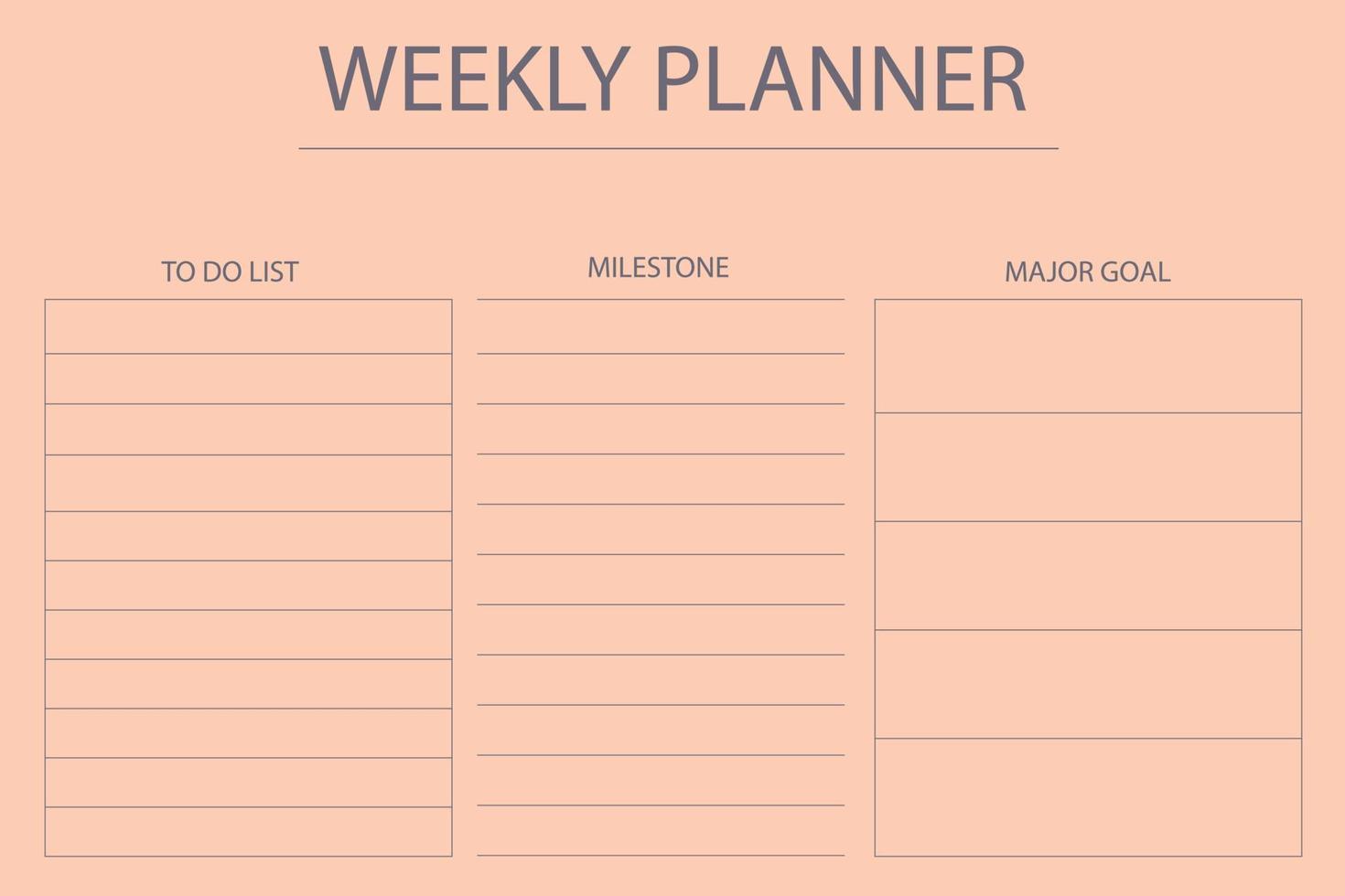 Habit tracker planner for adults vector
