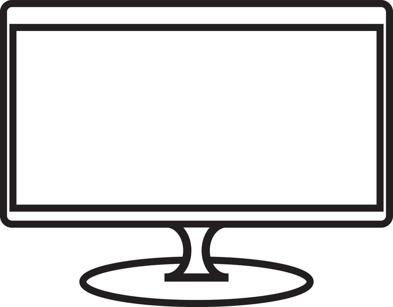 Computer or tv desktop screen monitor, digital electronics with black and white visuals vector