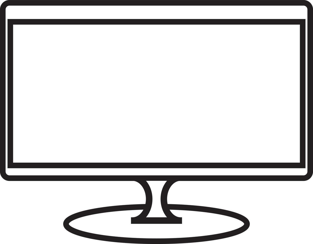 Computer or tv desktop screen monitor, digital electronics with black and white visuals vector