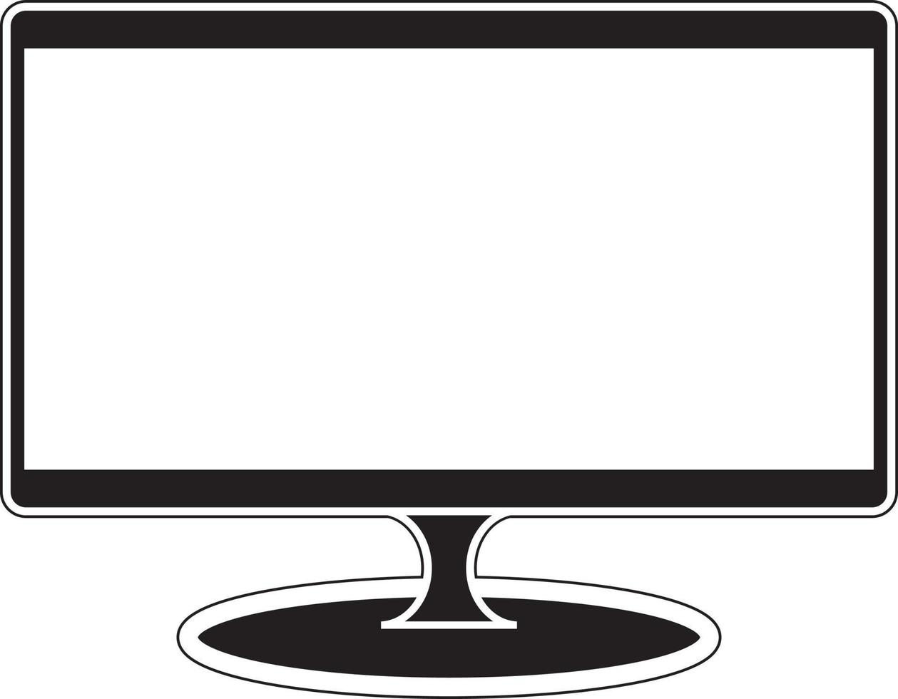 Computer or tv desktop screen monitor, digital electronics with black and white visuals vector