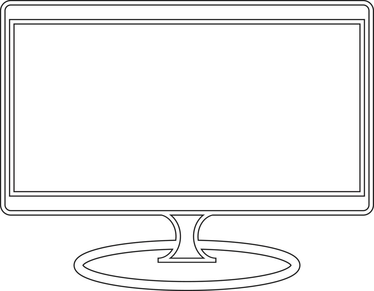 Computer or tv desktop screen monitor, digital electronics with black and white visuals vector